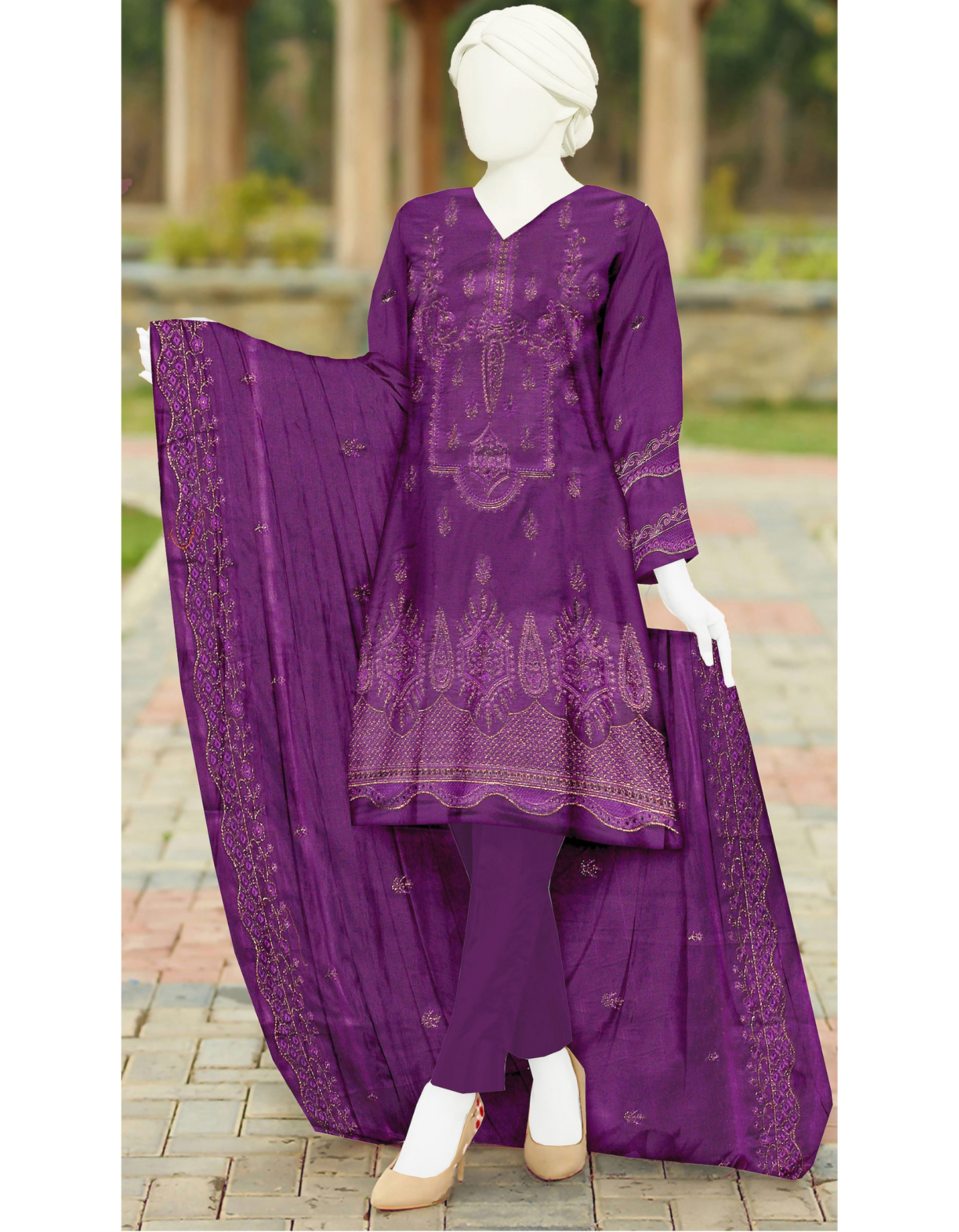 3-Piece Embroidered Lawn Suit