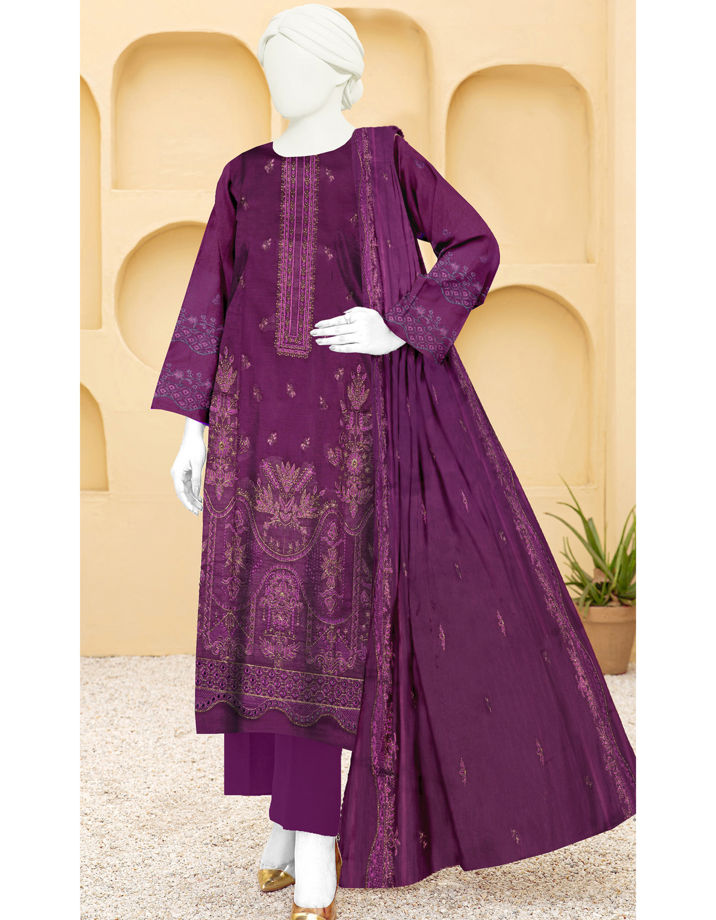 3-Piece Embroidered Lawn Suit