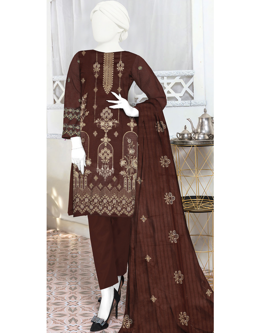 3-Piece Embroidered Lawn Suit