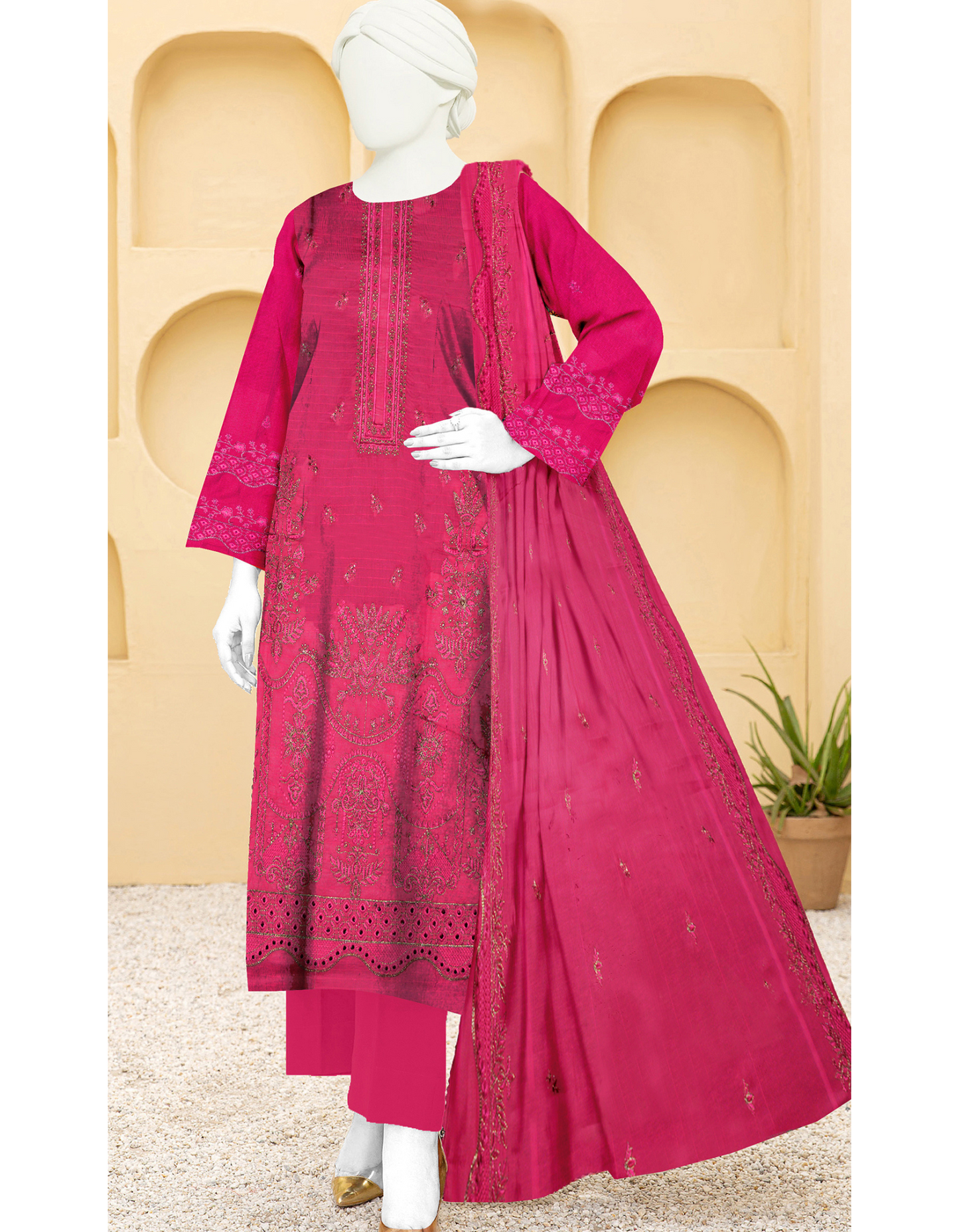 3-Piece Embroidered Lawn Suit